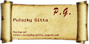 Pulszky Gitta névjegykártya